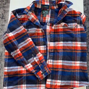 Woolrich Plaid Shirt - Navy and Orange